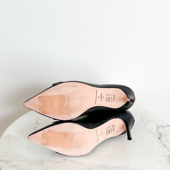 Black Suede Studio NEW Imane Stiletto Bootie Black Leather Size 9 - Picture 6 of 6